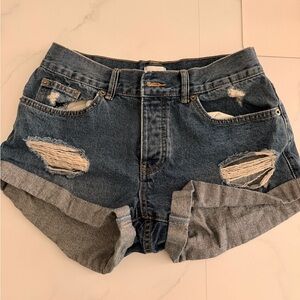 Amuse Society Denim Distressed Women Shorts